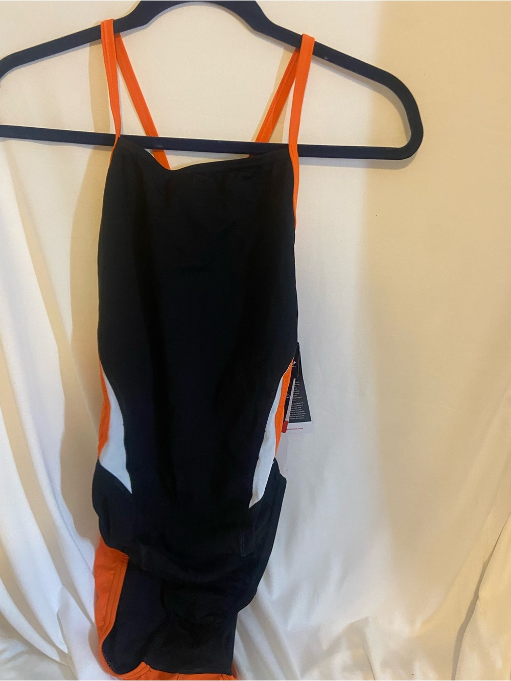 Speedo Black, Orange and White Women's One-Piece Swimsuit